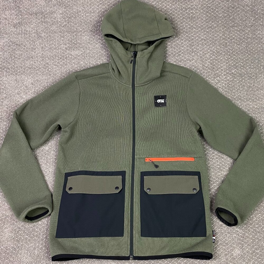 Picture Organic Clothing Fleece Jacket Men's Medium Green Polartec Full Zip